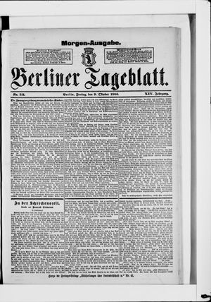 Berliner Tageblatt und Handels-Zeitung vom 09.10.1885