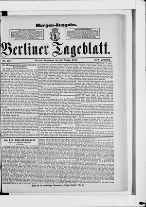 Berliner Tageblatt und Handels-Zeitung on Oct 10, 1885