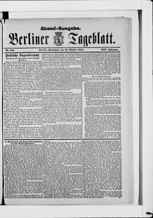 Berliner Tageblatt und Handels-Zeitung on Oct 10, 1885
