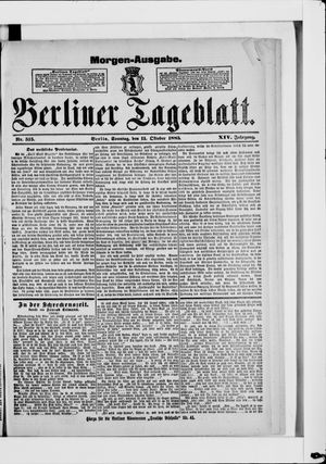 Berliner Tageblatt und Handels-Zeitung vom 11.10.1885
