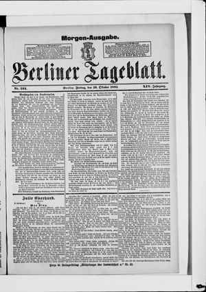 Berliner Tageblatt und Handels-Zeitung vom 16.10.1885