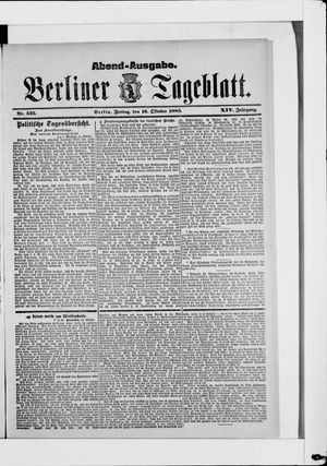 Berliner Tageblatt und Handels-Zeitung vom 16.10.1885