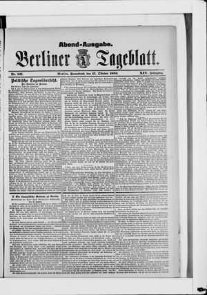 Berliner Tageblatt und Handels-Zeitung vom 17.10.1885