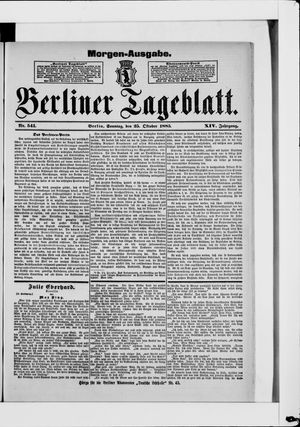 Berliner Tageblatt und Handels-Zeitung vom 25.10.1885