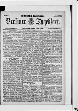 Berliner Tageblatt und Handels-Zeitung vom 26.10.1885