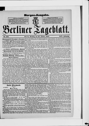 Berliner Tageblatt und Handels-Zeitung vom 27.10.1885