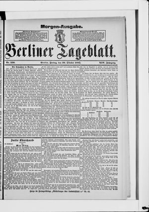 Berliner Tageblatt und Handels-Zeitung vom 30.10.1885