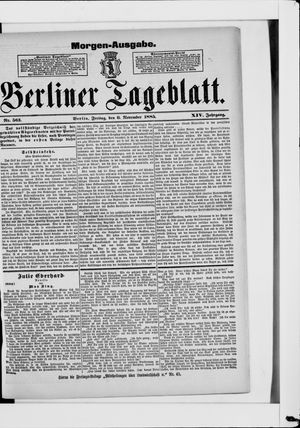 Berliner Tageblatt und Handels-Zeitung vom 06.11.1885
