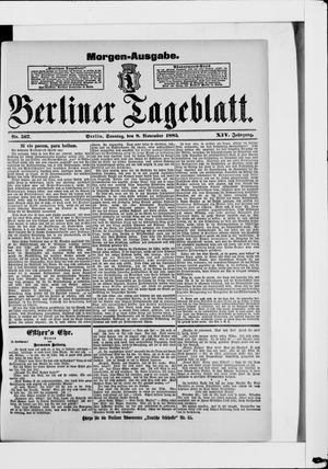 Berliner Tageblatt und Handels-Zeitung vom 08.11.1885