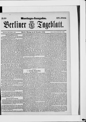 Berliner Tageblatt und Handels-Zeitung vom 09.11.1885