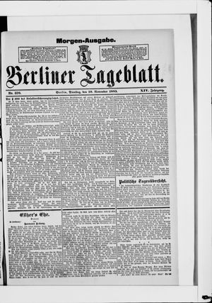 Berliner Tageblatt und Handels-Zeitung vom 10.11.1885