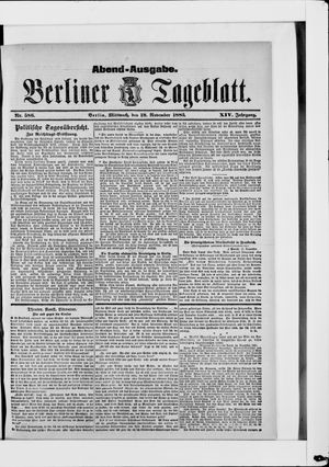 Berliner Tageblatt und Handels-Zeitung vom 18.11.1885