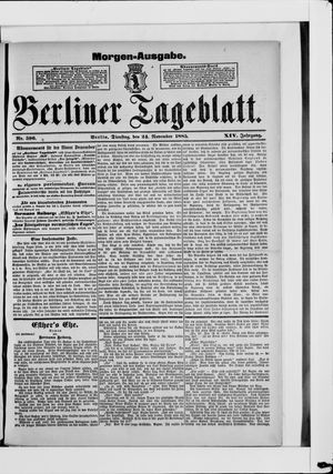 Berliner Tageblatt und Handels-Zeitung on Nov 24, 1885