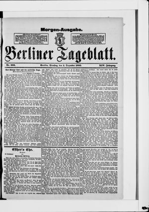 Berliner Tageblatt und Handels-Zeitung vom 01.12.1885