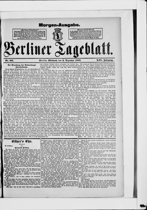 Berliner Tageblatt und Handels-Zeitung vom 02.12.1885