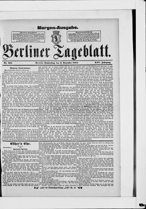 Berliner Tageblatt und Handels-Zeitung vom 03.12.1885