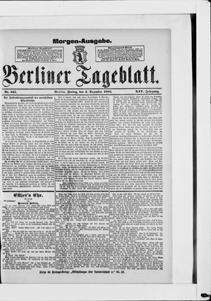 Berliner Tageblatt und Handels-Zeitung vom 04.12.1885