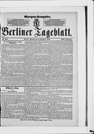 Berliner Tageblatt und Handels-Zeitung vom 06.12.1885