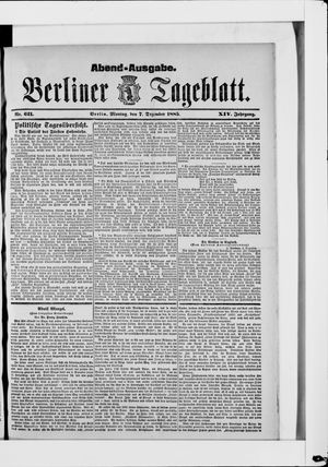 Berliner Tageblatt und Handels-Zeitung vom 07.12.1885