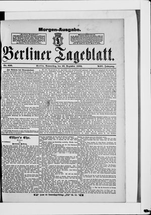 Berliner Tageblatt und Handels-Zeitung vom 10.12.1885