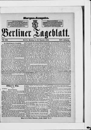 Berliner Tageblatt und Handels-Zeitung vom 13.12.1885