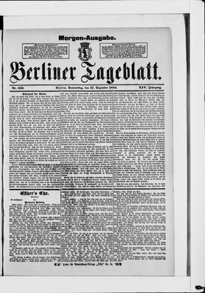 Berliner Tageblatt und Handels-Zeitung vom 17.12.1885
