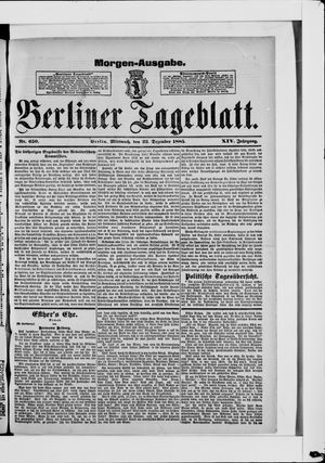 Berliner Tageblatt und Handels-Zeitung vom 23.12.1885