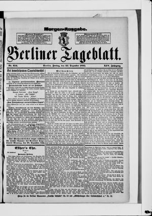 Berliner Tageblatt und Handels-Zeitung vom 25.12.1885