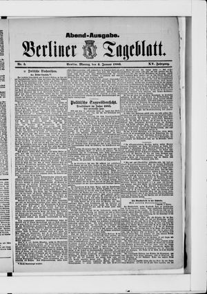 Berliner Tageblatt und Handels-Zeitung vom 04.01.1886