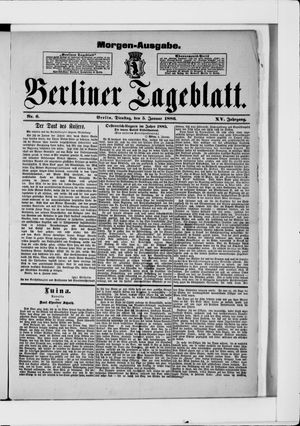 Berliner Tageblatt und Handels-Zeitung vom 05.01.1886