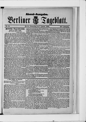 Berliner Tageblatt und Handels-Zeitung vom 07.01.1886