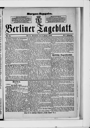 Berliner Tageblatt und Handels-Zeitung vom 09.01.1886