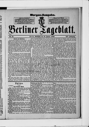 Berliner Tageblatt und Handels-Zeitung on Jan 13, 1886