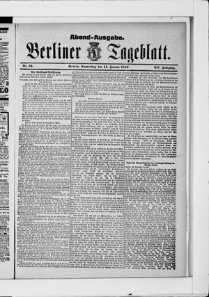 Berliner Tageblatt und Handels-Zeitung vom 14.01.1886