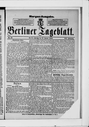 Berliner Tageblatt und Handels-Zeitung vom 15.01.1886