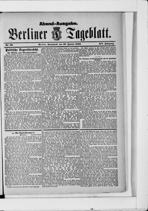 Berliner Tageblatt und Handels-Zeitung vom 16.01.1886