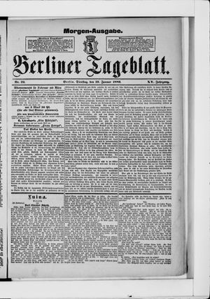Berliner Tageblatt und Handels-Zeitung on Jan 19, 1886