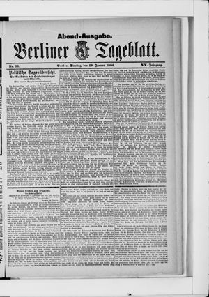 Berliner Tageblatt und Handels-Zeitung vom 19.01.1886