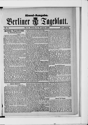 Berliner Tageblatt und Handels-Zeitung vom 20.01.1886