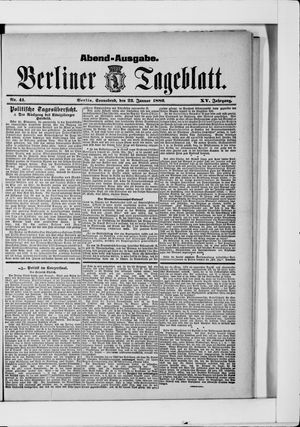 Berliner Tageblatt und Handels-Zeitung vom 23.01.1886