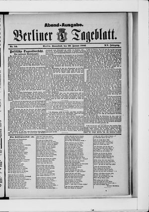 Berliner Tageblatt und Handels-Zeitung vom 30.01.1886