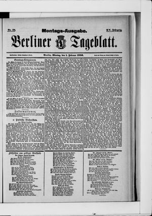 Berliner Tageblatt und Handels-Zeitung vom 01.02.1886