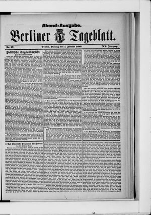 Berliner Tageblatt und Handels-Zeitung vom 01.02.1886