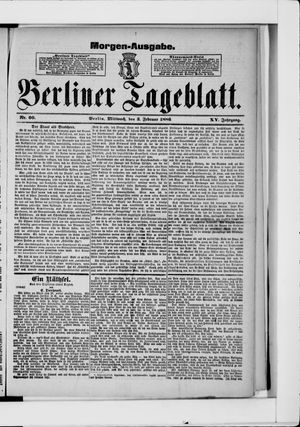 Berliner Tageblatt und Handels-Zeitung vom 03.02.1886