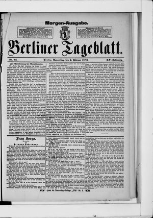 Berliner Tageblatt und Handels-Zeitung vom 04.02.1886