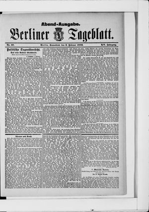 Berliner Tageblatt und Handels-Zeitung vom 06.02.1886