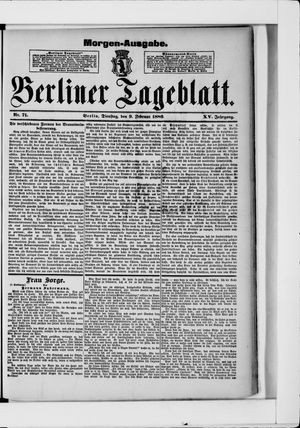 Berliner Tageblatt und Handels-Zeitung vom 09.02.1886