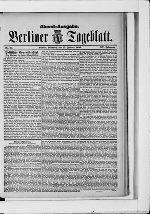 Berliner Tageblatt und Handels-Zeitung on Feb 10, 1886