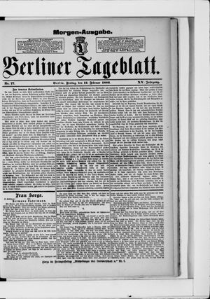 Berliner Tageblatt und Handels-Zeitung vom 12.02.1886