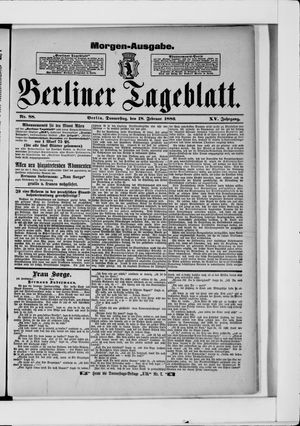 Berliner Tageblatt und Handels-Zeitung vom 18.02.1886